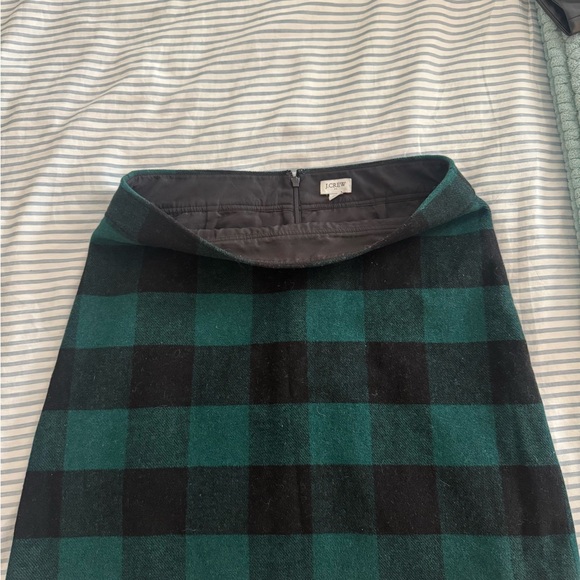 J. Crew Green and Black Checkered Pencil Skirt - Picture 2 of 2